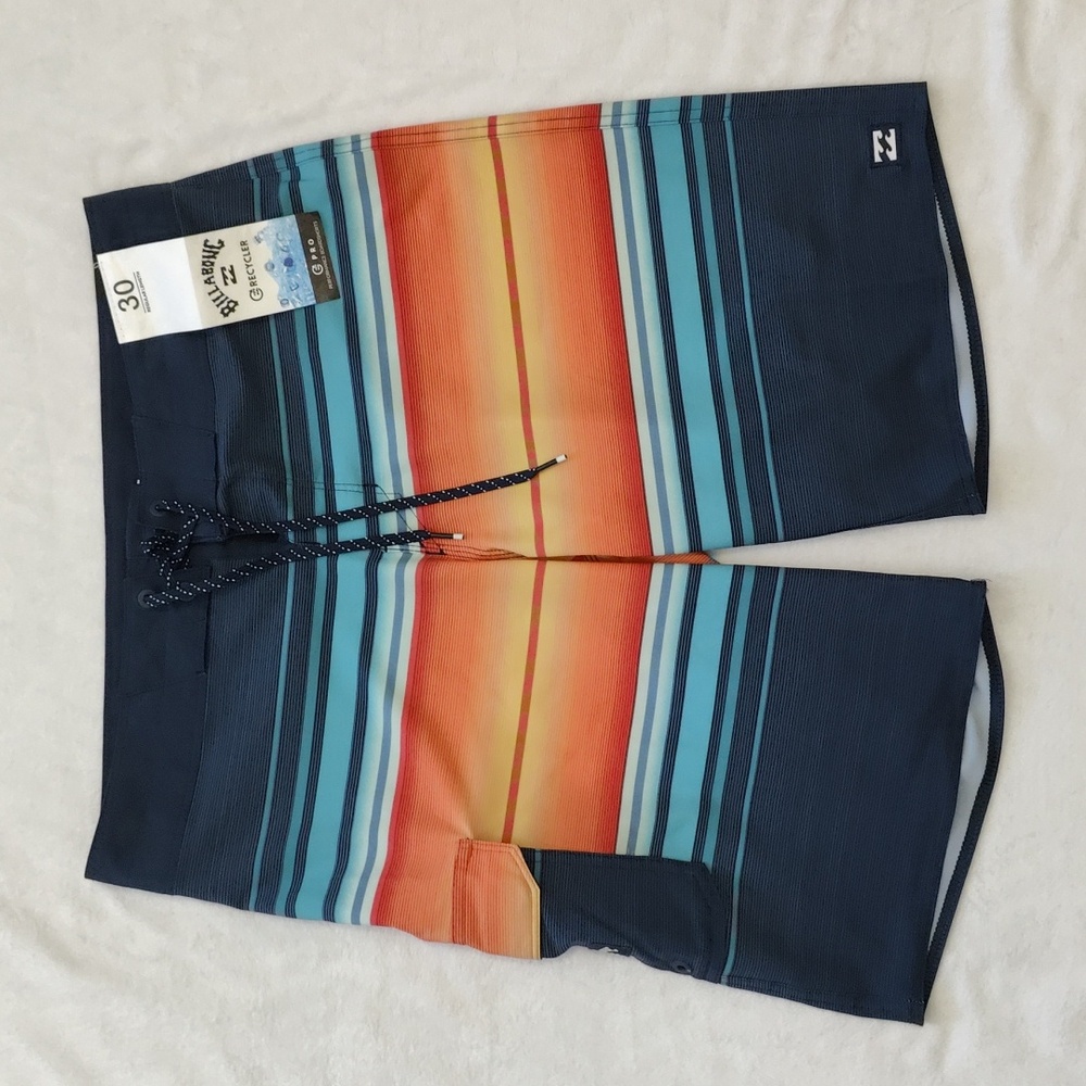 173. Billabong All Day Stripe Pro Performance Boardshorts | Color: Navy - Picture 3 of 9